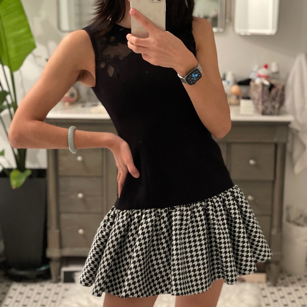 Wool mixed party mini dress